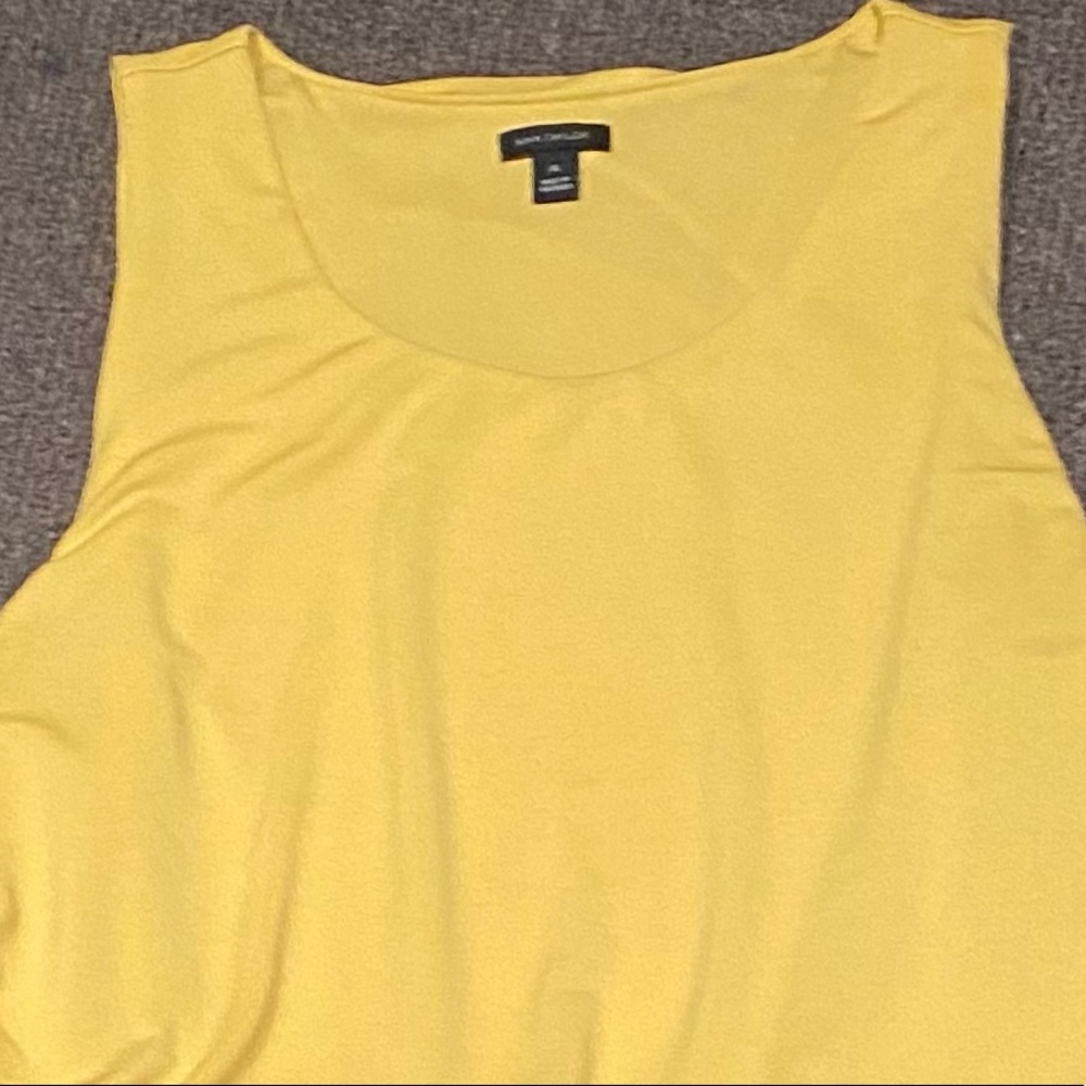 Ann Taylor Loft Sleeveless SZ XL Lime Green Elastic Waist Dress. - Picture 2 of 2